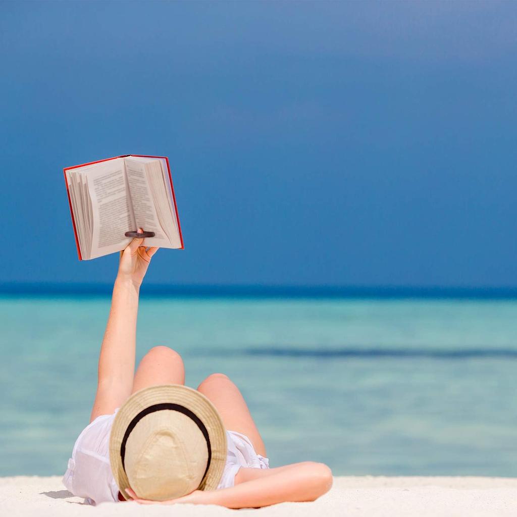 3 Pieces Assorted Size Wooden Book Page Holder, Wooden Thumb Bookmark Novel Reading Ring Accessories Presents for Readers Book Lovers Bookworm