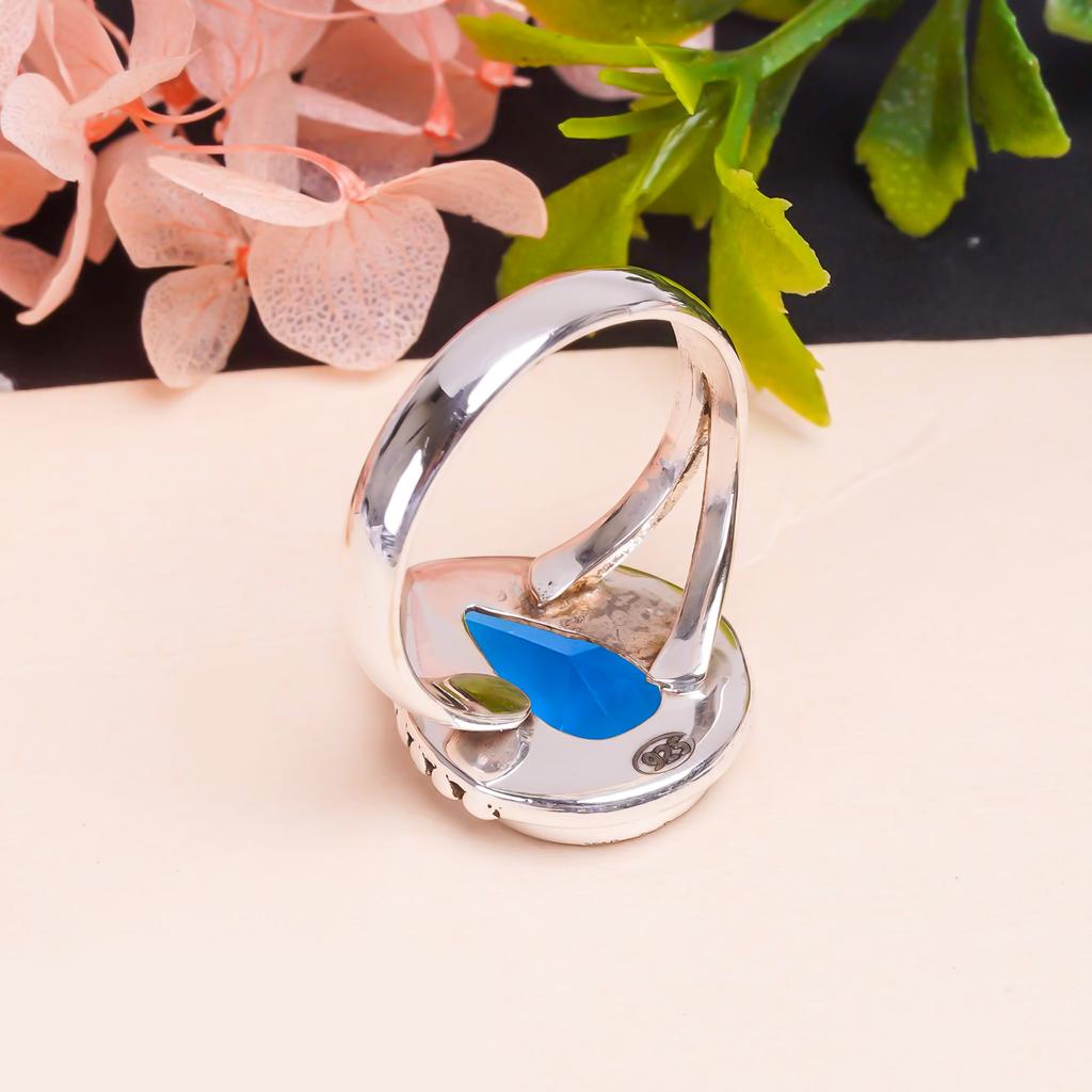 Blue Sapphire Gemstone 925 Sterling Silver Ring V9493, Blue Ring, Pear Ring, Valentin's Day Gift, Gift For Her, Birthday Gift, Handmade Jewelry, Silve