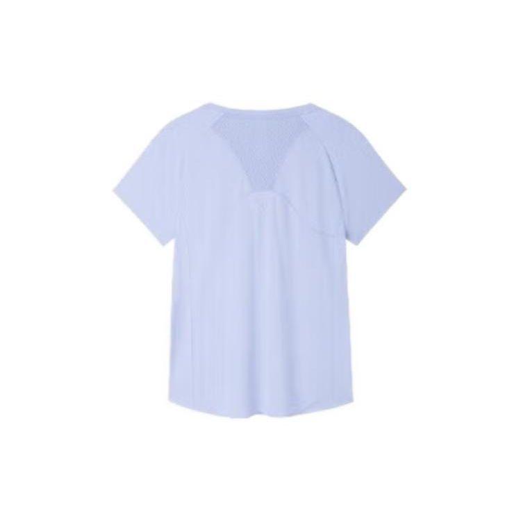 Anta Running Series Solid Color Logo Round Neck Pullover Short Sleeve T-Shirt Women Tops Light-Purple 162325113-2