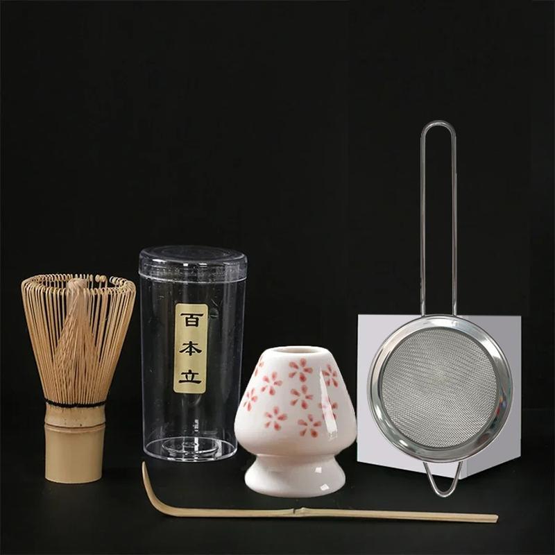 

Набор японской матчи из 4 предметов: безопасная бамбуковая ложка для чая, чайный набор, инструменты для перемешивания чая в помещении, аксессуары, кухонные наборы чайной посуды 4pcs белый