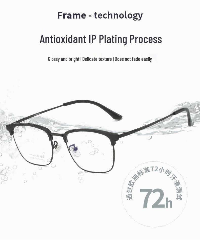 Eyewear: 2024 Unisex Titanium TR Eyebrow Glasses for Business/Myopia, Model 15004
