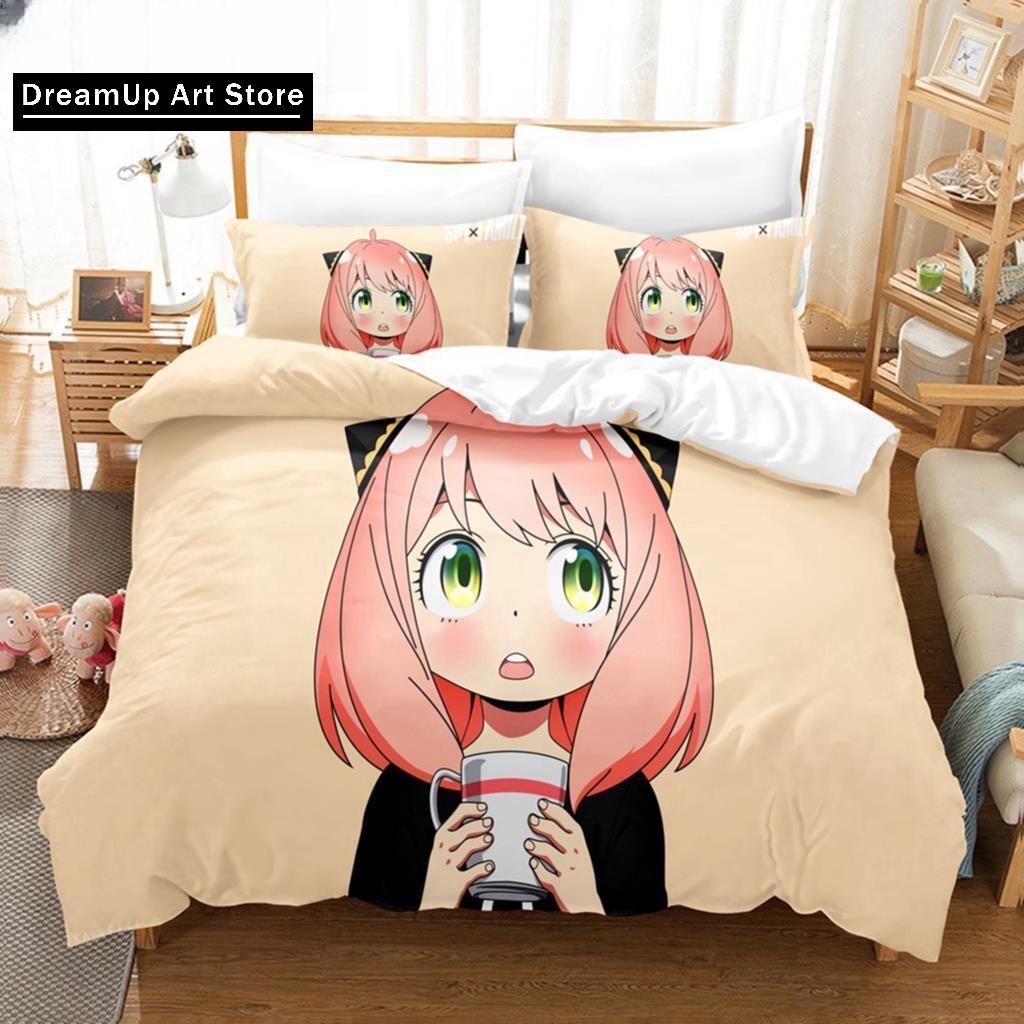 3D Anime SPY×FAMILY Anya Forger Comforter Bedding Sets Full Size Cartoon Duvet Cover Queen King Size Quilt Cover Pillowcase Sets