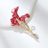 Elegant Calla Lily Brooch Handmade Enamel with Zirconium Plant Corsage Light Luxury Temperament High-grade Pin Accessories