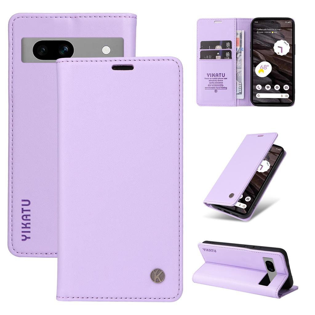 YIKATU YK-001 For Google Pixel 7a Leather Case Magnetic Closure Ultra Thin Phone Case