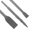 3pcs Electric Hammer Chisel Set Heavy-duty Self-Sharpening Point Chisel Flat Chisel For Tile Concrete Stone Rotary Hammer Drill