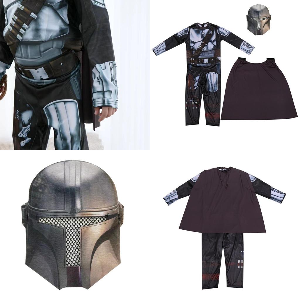 Star Wars Mandalorian Halloween Costume Set For Boys; Jumpsuit Mask And Cape Included!