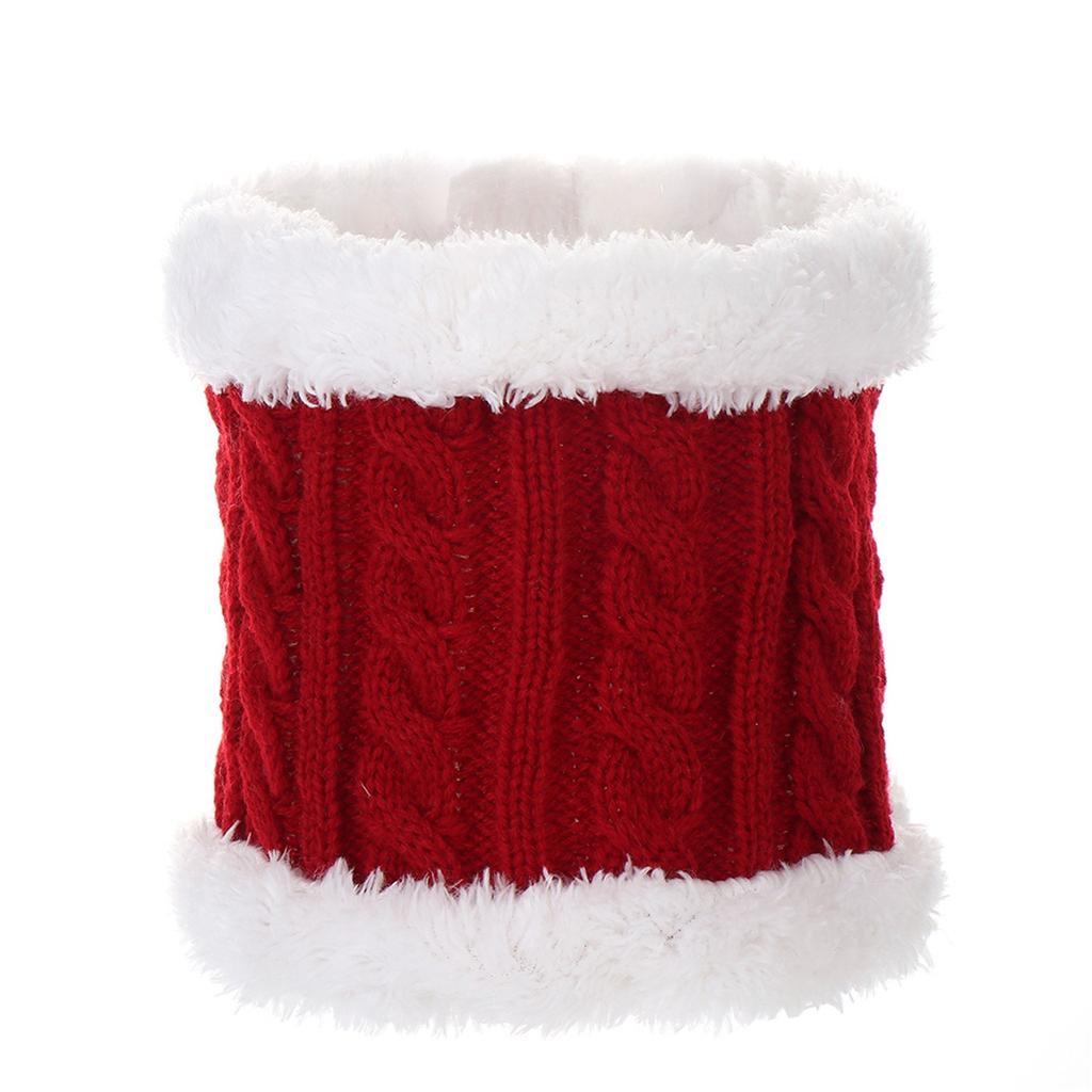 Girls Boys Knit Warm Fur-Ball Baby Winter Children  Neckgaiter Ring Scarf