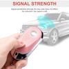 Compatible with Mercedes Benz Key Fob Cover with Keychain, Pink Genuine Leather Crystal Key Case Protection Shell Fit for 2020