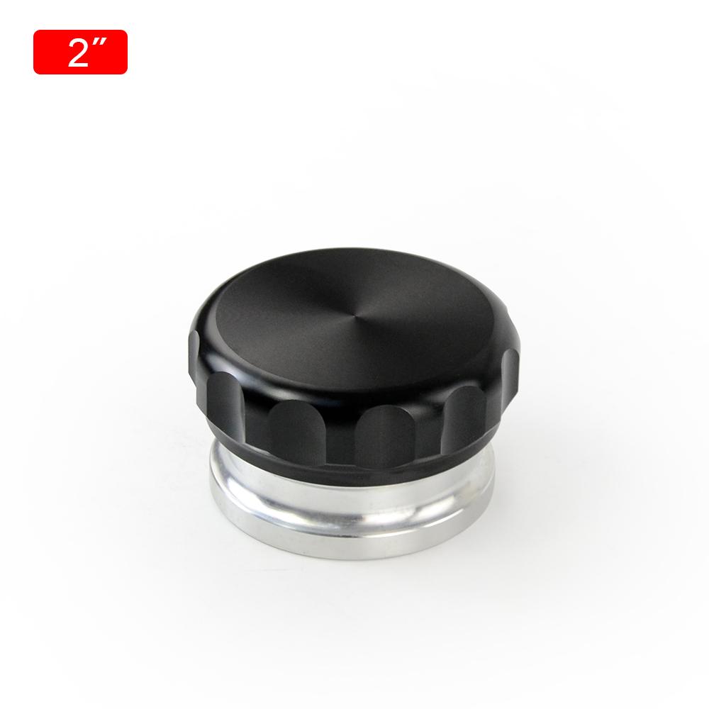 3.0 /76mm 2.5 /63.5mm 2 /50.8mm 1.5 38mm Aluminum Alloy Weld Billet On Filler Neck And Cap Oil Fuel Water Tank Black 2.0 inch