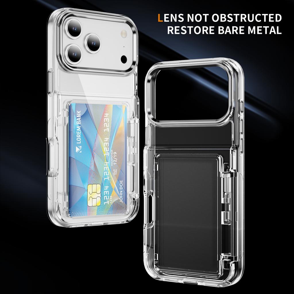 Acryl Harte Hülle Kartenhalter Geldbörse Hülle für Iphone 17 Pro Max Iphone17 17 Air 12 13 Pro 15 16 14 Plus Iphone15 Iphone16