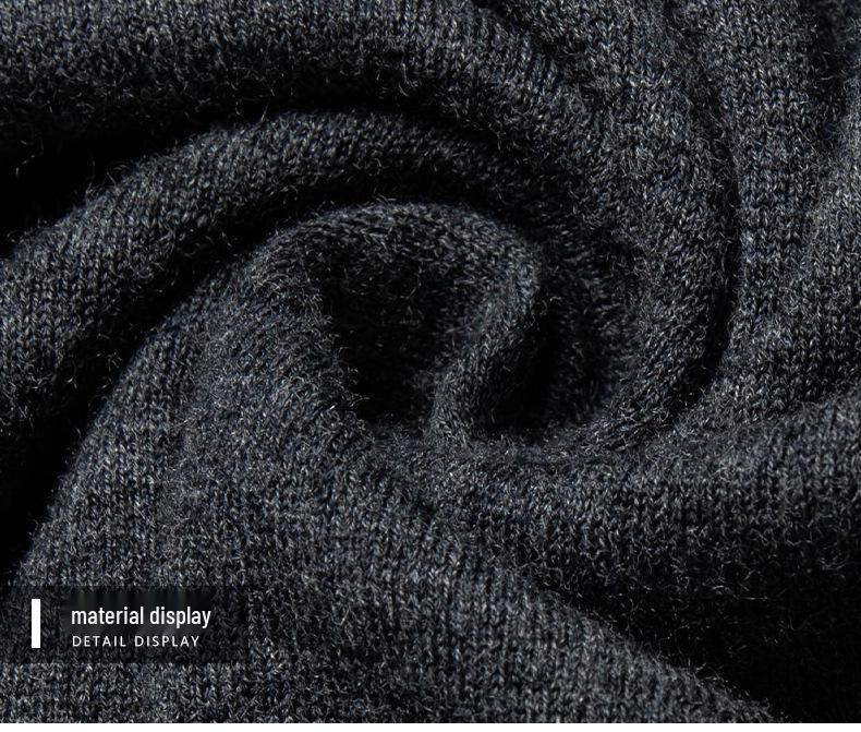 Men's Pure Wool Short-Sleeve Sweater - Lightweight, Half-High Neck Knitwear for Spring/Summer