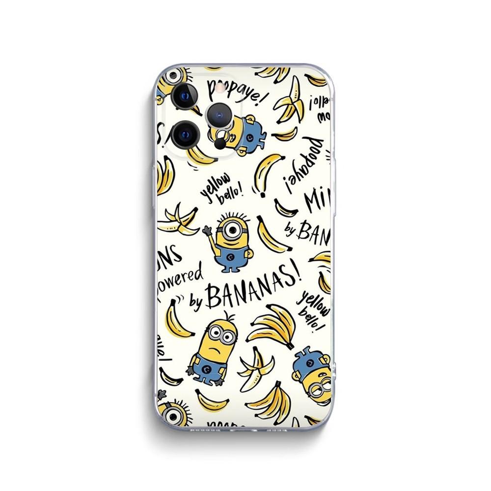 Movie M-MinionsS-S Banana Phone Case For iPhone 15,14,13,12,11 Plus,Pro,Max,XR,XS,X,7,8 Plus,SE,Mini Transparent Silicone Soft