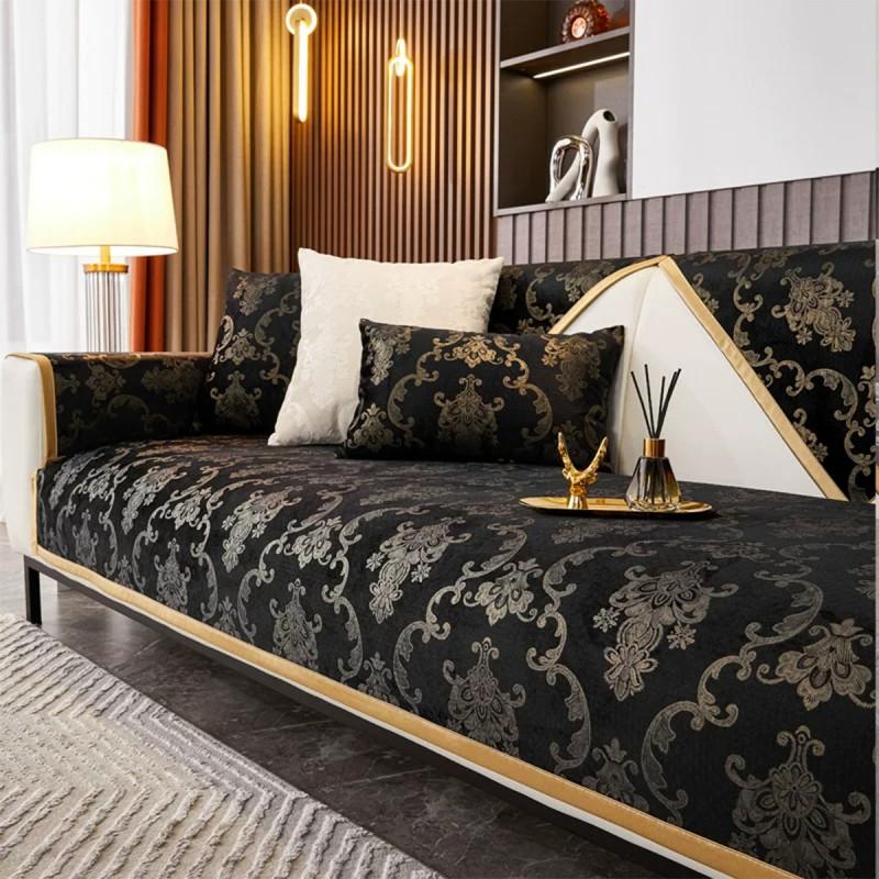 Modern Luxury Sofa Cushion Non-Slip Cover All Season Chenille Protector