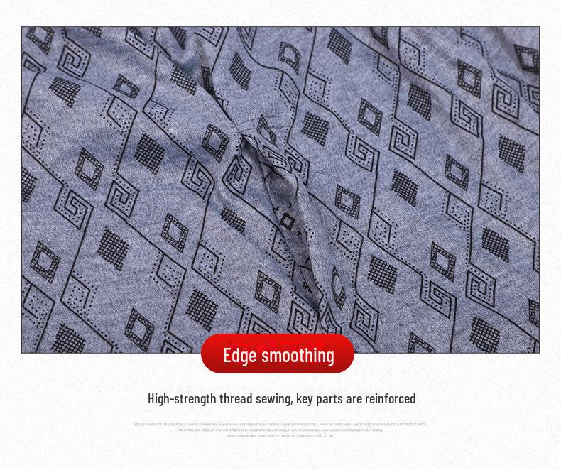 Men's Large Size Autumn Print Thermal Suit for Middle-Aged and Elderly: Loose Fit Outfit with Top and Bottom