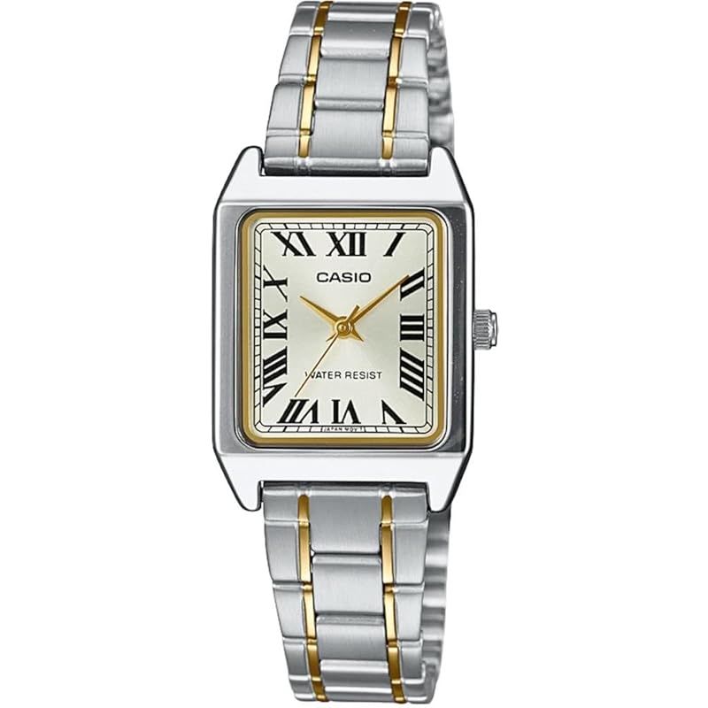 

CASIO standard quartz ladies watch LTP-V007SG-9B Silver x gold metal band overseas model [product]