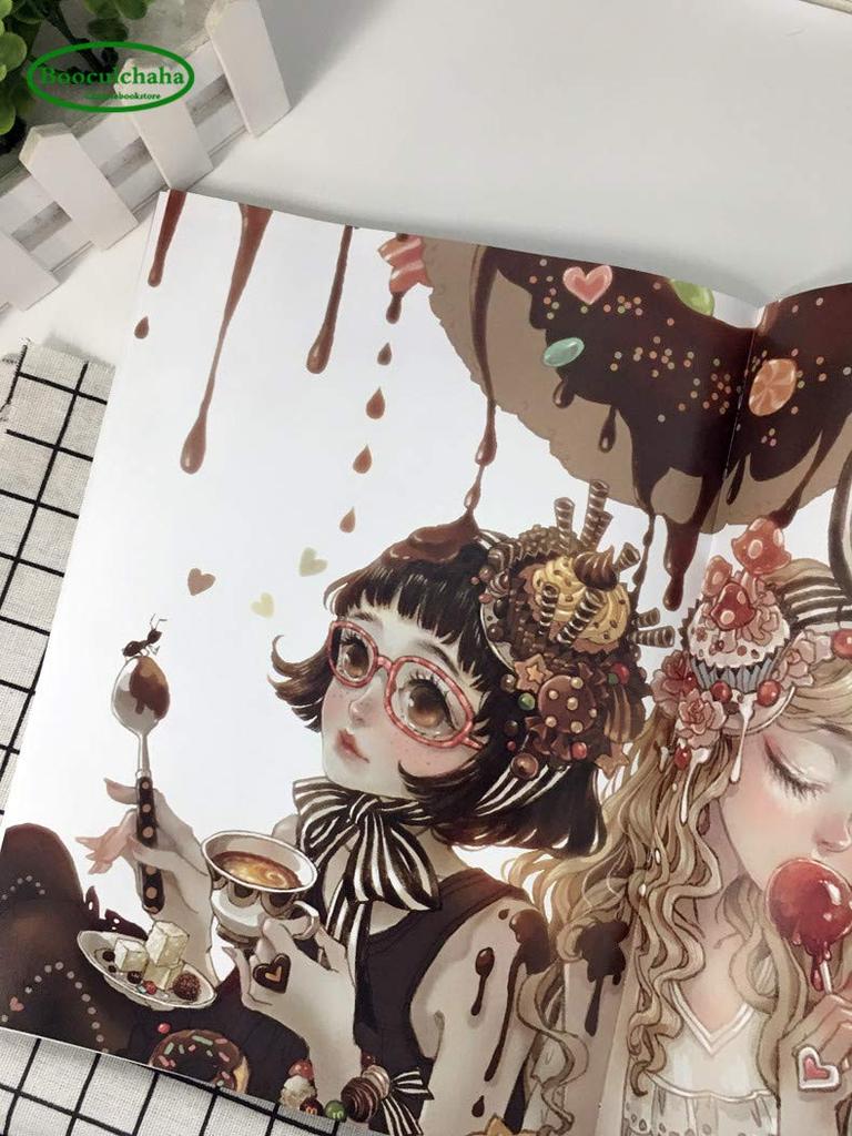 Chinese Aesthetic Ancient Style Line Drawing Book Colored Pencil Illustration Comic Path Sweep Flower 2-pack -