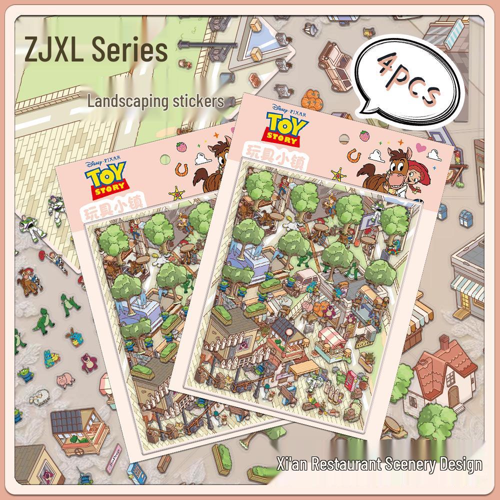 

Large Hot-Selling Miniature Toy Town Scenery PET Transparent Stickers