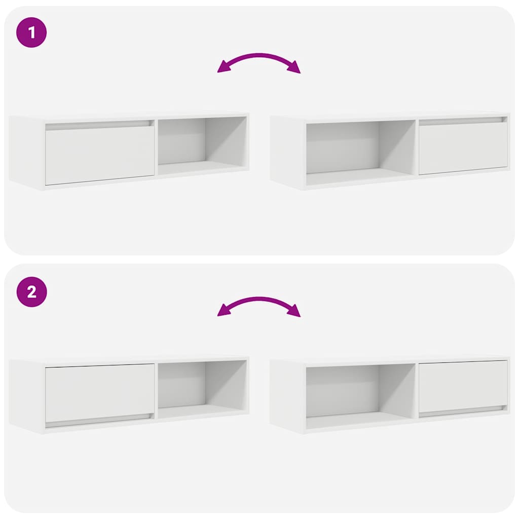 TV Cabinets 2 pcs White 100 x 31 x 25.5 cm Particleboard