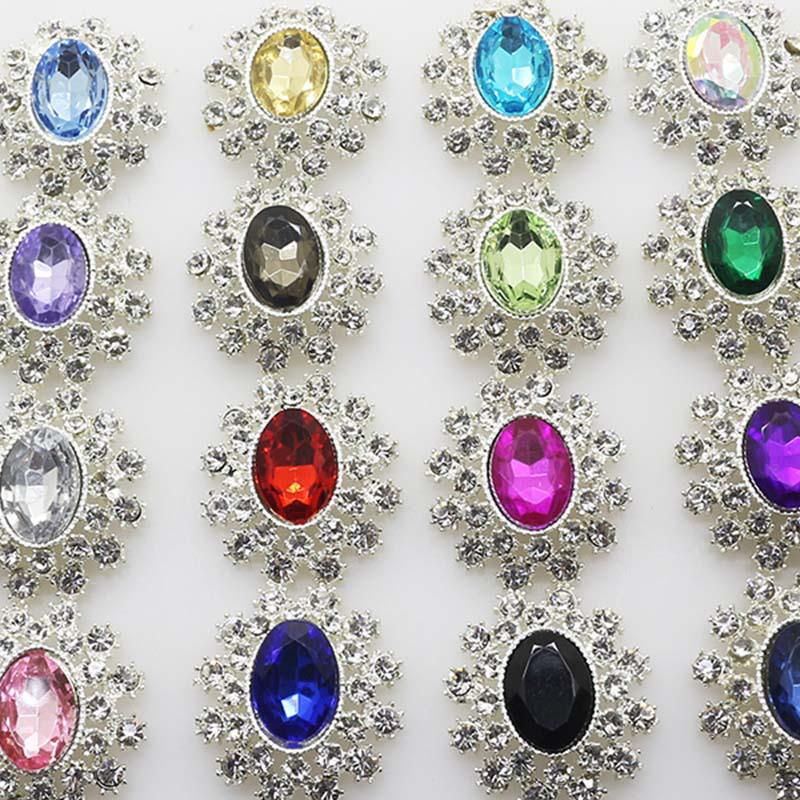 25x28mm Korean Alloy Rhinestone Acrylic Scarf Buckle Brooch