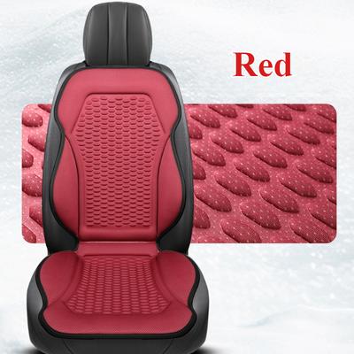 Cojines Transpirables de Verano para Asientos de Coche con Textura 3D, Almohadillas Dobles Delanteras de Tejido de Seda Helada, Fácil Instalación Sin Necesidad de Correas
