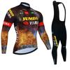 Unisex Fleece Cycling Bib Set Road Mountain Bikes Warm Winter Riding Jersey Pants