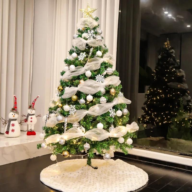 10Yards 26CM Christmas Tree Gauze Mesh Tulle Roll Gold Silver Christmas Bow Mesh DIY Xmas Tree Ribbon Decoration Gift Wrapping