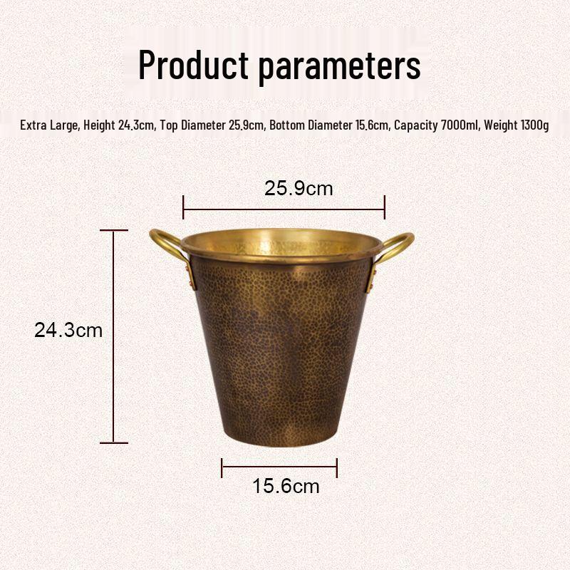 Japanese Handmade Brass Insulated Ice Bucket
