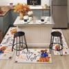 Fall Thanksgiving Red Truck Pumpkin Kitchen Rugs Decor Autumn Harvest Kitchen Hallway Floor Mat Bath Non-slip Doormat Decoration