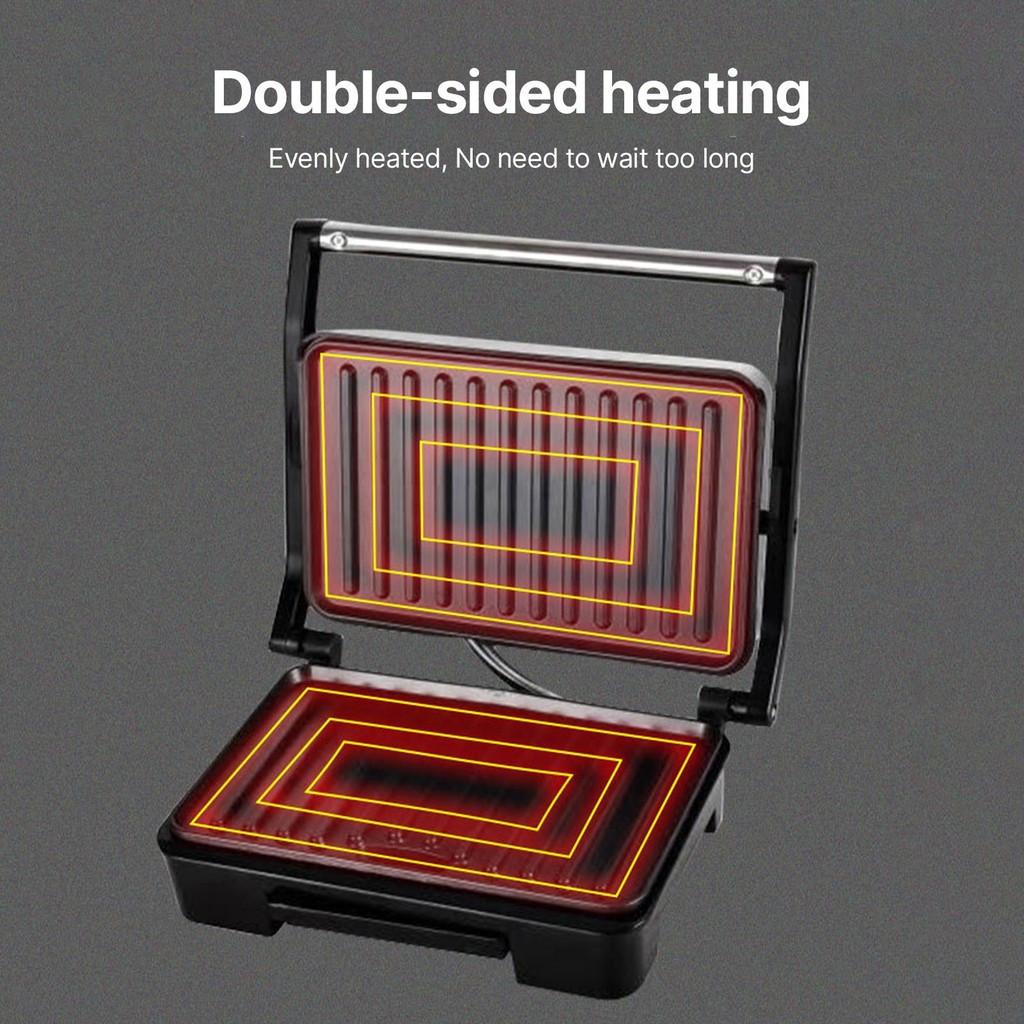 850W Double Side Heating Breakfast Machine Multifunction Steak Machine Portable Panini Grill Press Sandwich Maker