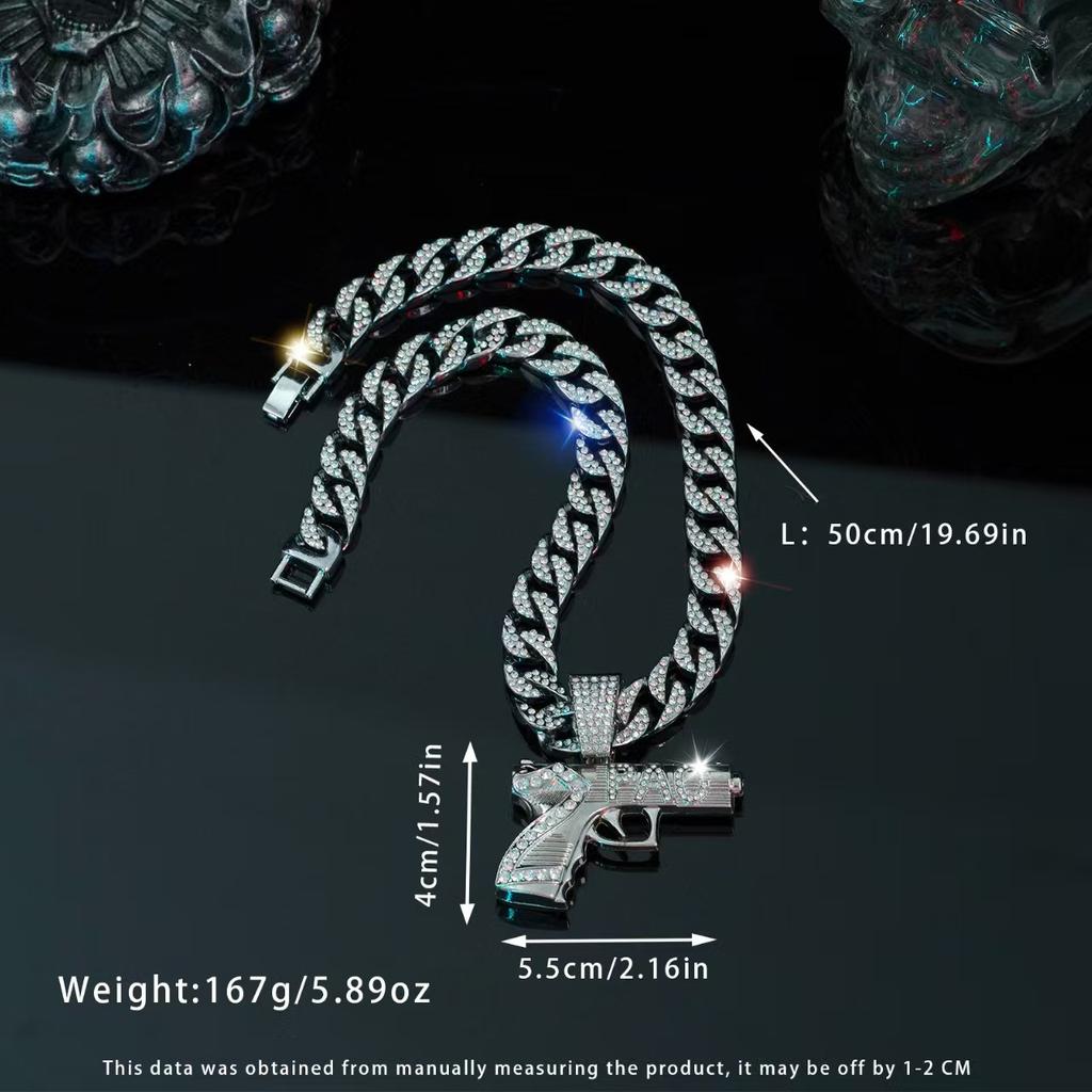 Pistol Pendant, Men's and Women's Street Hip Hop, Personalized and Trendy New Cuban Necklace Accessories
