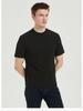 300g Baumwolle Jugend T-Shirt Basisschicht Kurzarm für Damen Rundhalsausschnitt Knitterfrei Pullover Halber Stehkragen Herren Minimalistisch Atmungsaktive Oberteile