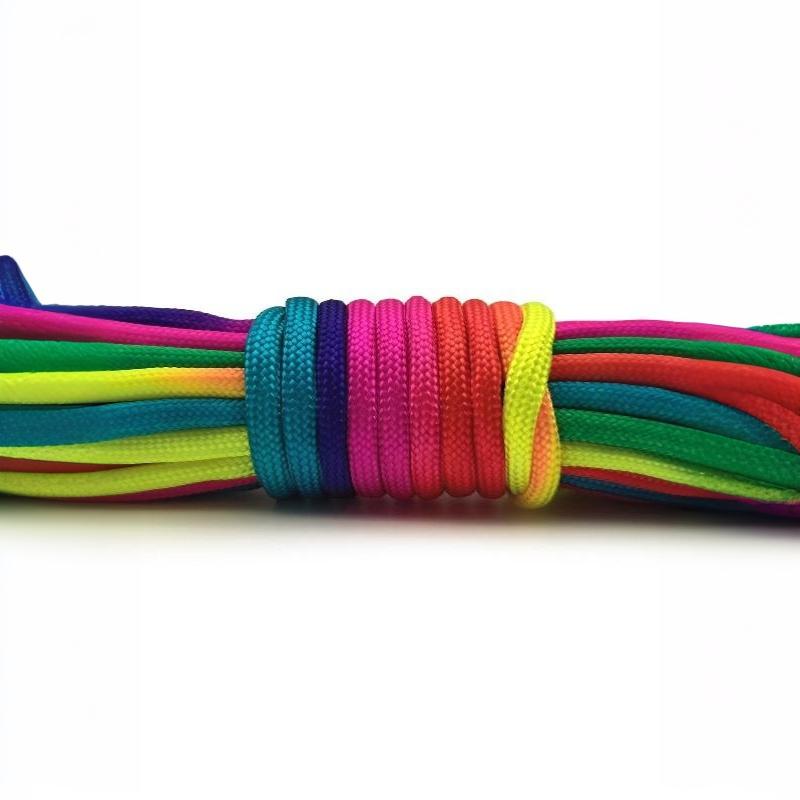7 Strands Rainbow Paracord 2/3/4mm Parachute Rope Perfect for DIY Bracelet Making Backpacking Outdoor Survival Activities