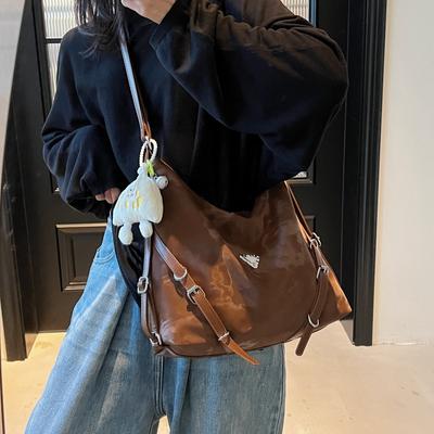 Mochila retrô bolsa tote feminina nova moda casual grande capacidade ombro axila