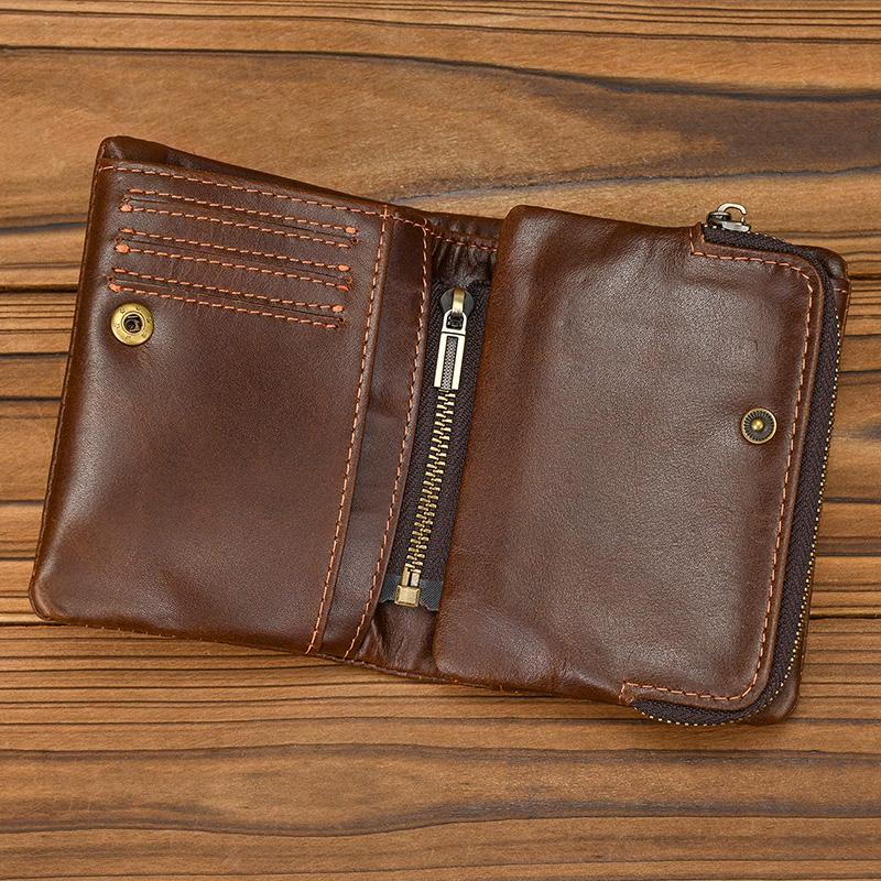 Vintage Male Purse Genuine Leather Cowskin Short Wallet For Men Retro Fashion Business Wallet Mans Card Holder Coin Wallets