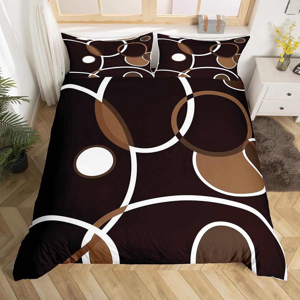 Modern Geometric Lines Three-Piece Quilt Cover Digital Printing Bedding Set Bed Cover