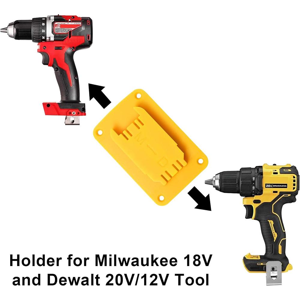 5pcs Tool Holder Dock Wall Mount Storage Rack For Dewalt 14.4V/18V/20V For Milwaukee 18V Fixing Devices Drill Tools Holder