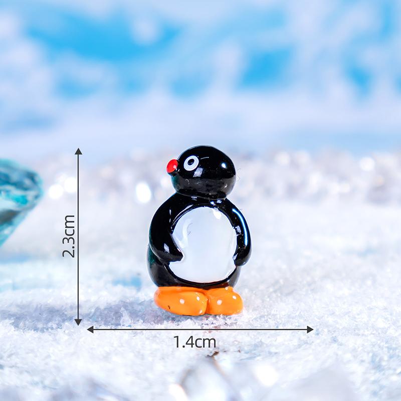 3Pcs Resin Cartoon Cute Animal Penguin Car Mounted Ornament Landscape Dollhouse Decor Diy Creative Accessories