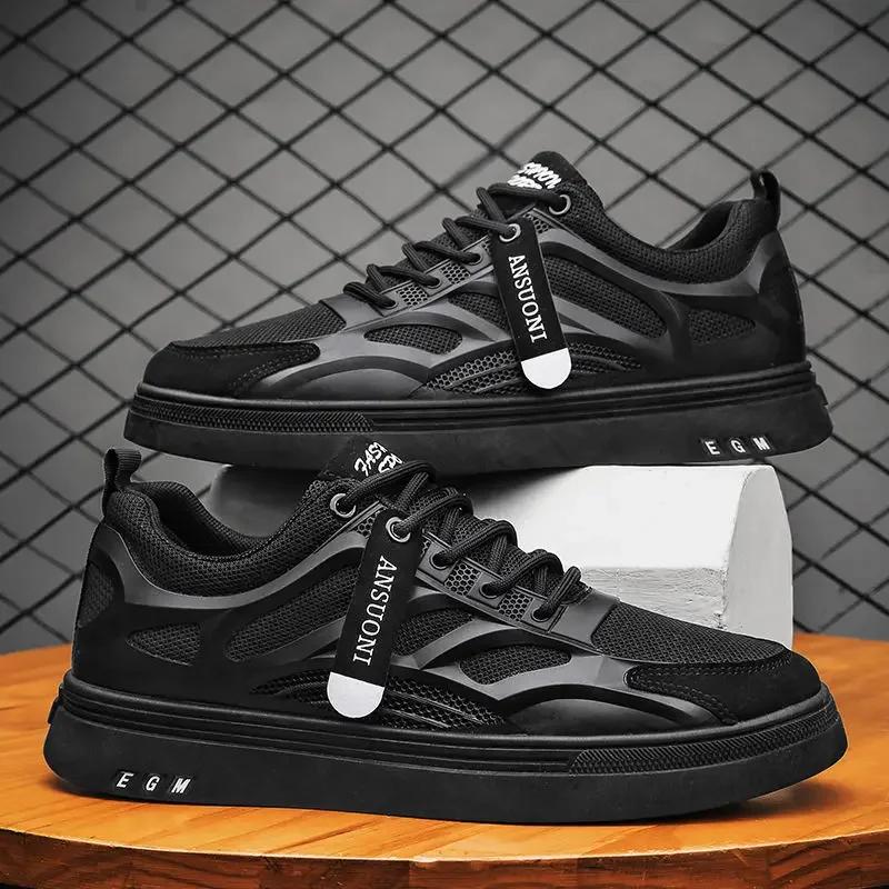 2024 Herren Laufschuhe Neu Mesh Atmungsaktiv Bequem Rutschfest Herren Sneaker Leicht Schnürschuh Herren Flachsohle Tennisschuhe