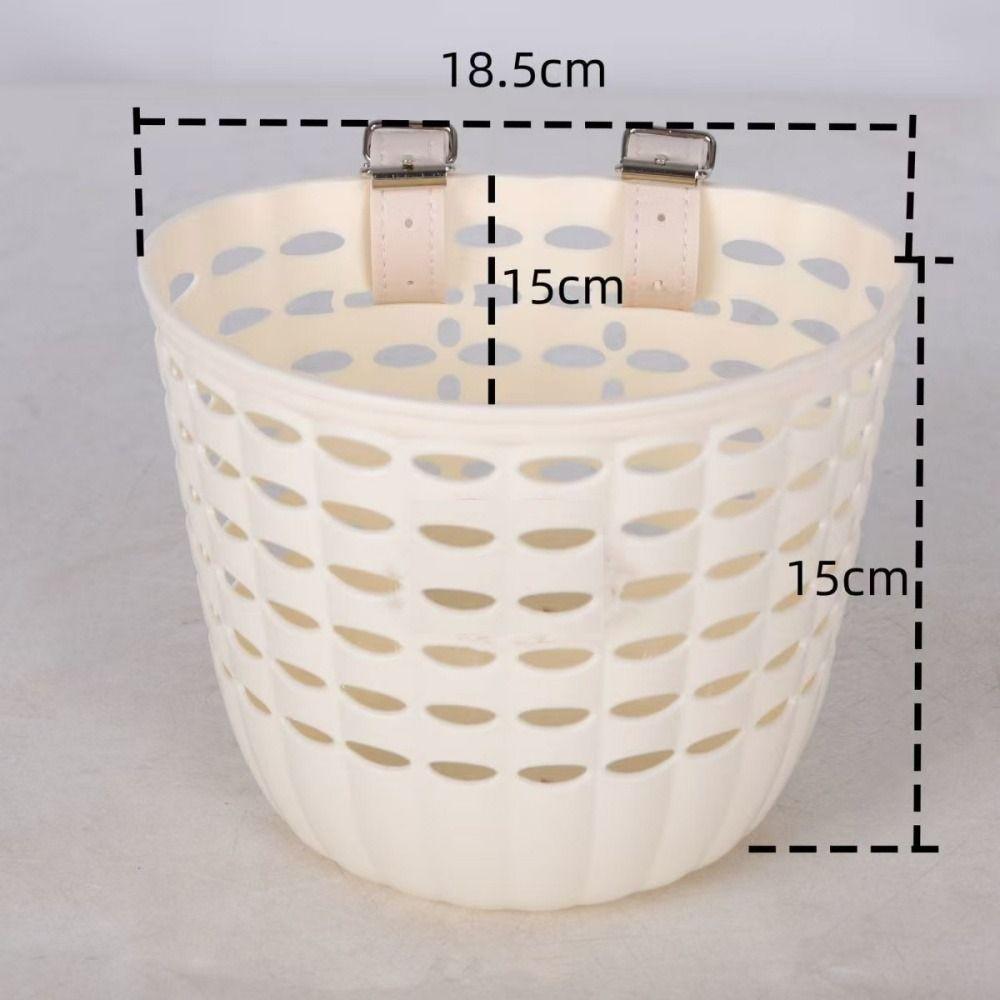 Adjustable Strap Bike Basket Retro Woven Plastic Front Riding Basket 7 Styles Durable Front Handle Carrier
