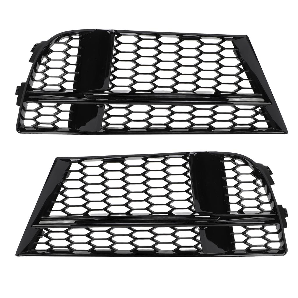 Front Bumper Fog Light Grille 8V3807681AE Fog Lamp Grill Trim for A3 8V S‑Line 2016‑2020 Gloss Black