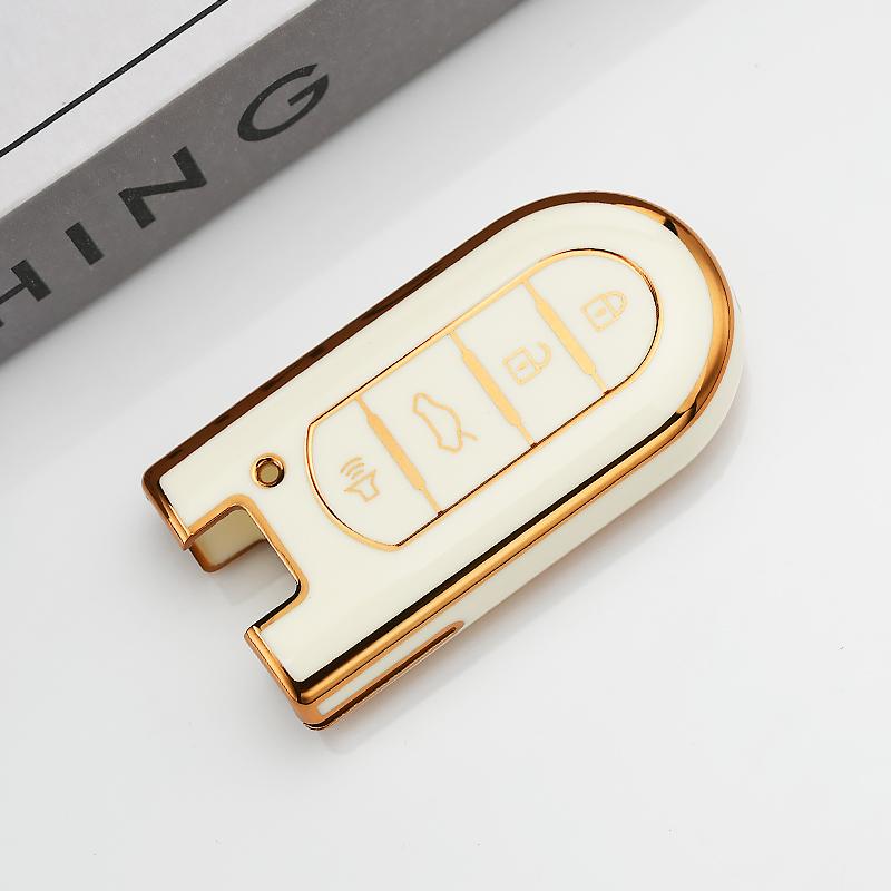 Soft Gold Edge TPU Car Remote Key Cover Case Shell Fob for Toyota Rush Daihatsu Tanto LA600S LA800S LA610S LA150S Perodua Key Protector Accessor