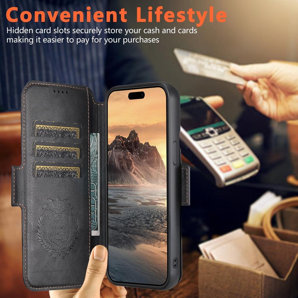 SUTENI Q-06 For iPhone 16 Pro Case Color Splicing Magnetic Detachable Leather Phone Cover
