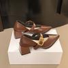 High Heeled Mary Jane 2025 NEW Pointed Toe Women Single Shoes PU Leather Comfort Spring Summer Dress Sexy Women's Shoes