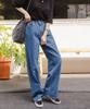 Ppaeppae Elastic Waist Long Wide Denim Pants