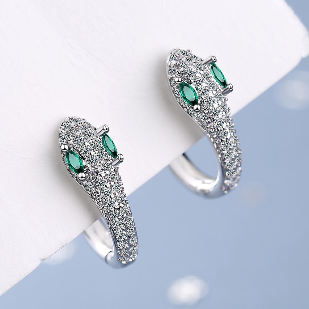 925 Sterling Silver Hot Snake AAA Zircon Stud Earrings For Women Exquisite Student Girlfriend Jewelry Accessories Wedding PartyGood product