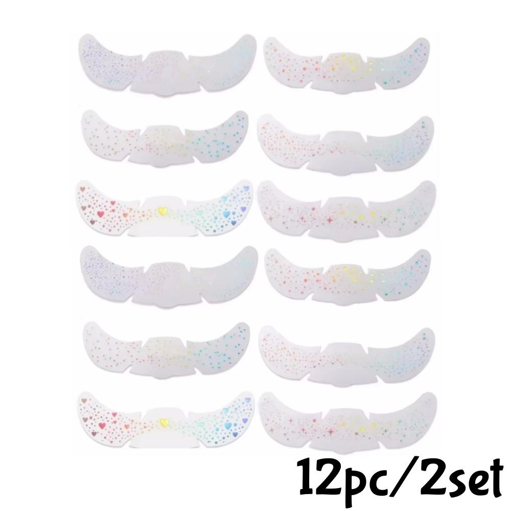 12/6 Stück Glitzer Sommersprossen Gesichtstattoo Temporäre Fake Sternen-Sommersprossen Aufkleber Make-up Patches für DIY Y2K Musikfestival Make-up