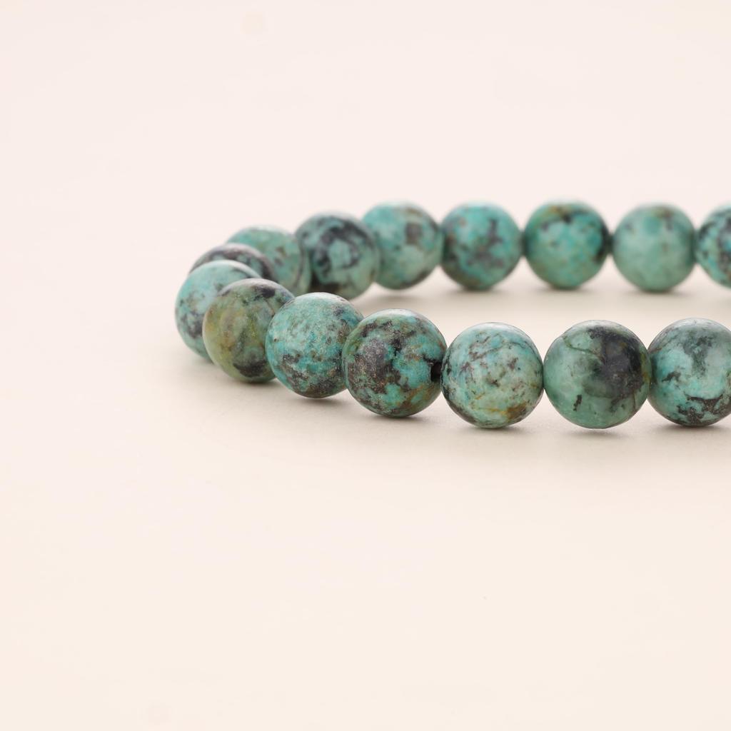 Afrikanischer Türkis Antik-Finish Silber Blitz Schnitzerei Sicherheitsamulett Glück Kraftstein Armband für Männer [KOAI]