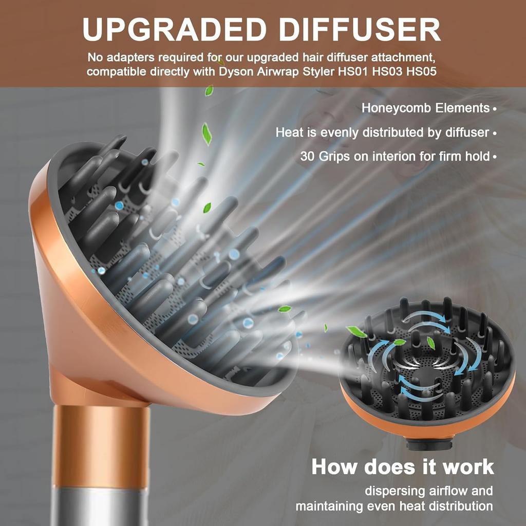 Nice Applicable Diffuser for Dyson Airwrap Styler HS01 HS03 HS05,convertible for Airwrap Styler Into Hair Dryer