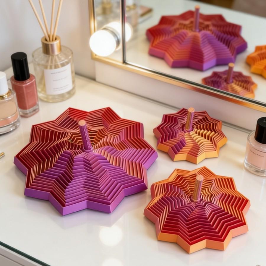 8.5Cm 3D Printed Stress Relief Star Optical Illusion Foldable Puzzle Toy Polygonal Radish Tower Spiral Desktop Toy