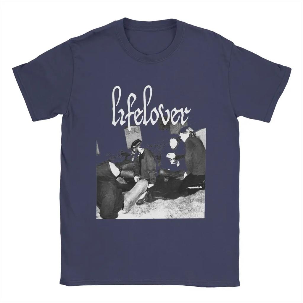 Pánská trička Lifelover Band Oblečení z čisté bavlny Legrační trička s krátkým rukávem a kulatým výstřihem Trička s grafickým potiskem